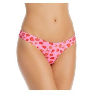 AQUA SWIM Women's Pink Stretch Elasticized Waist Band Bikini Swimwear Bottom L